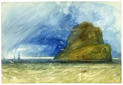 Cuadros Abstractos de Bass Rock por John Sell Cotman Póster de Lienzo 60x90cm
