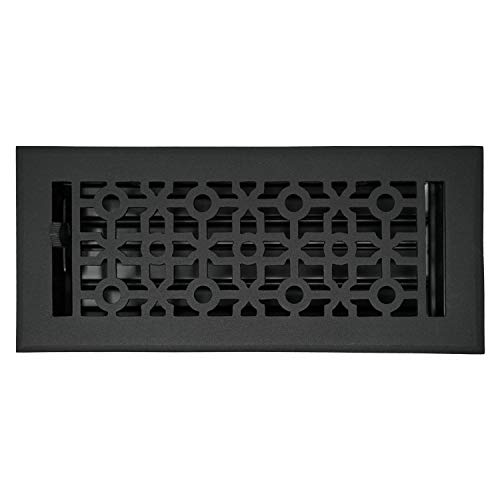 Madelyn Carter Contemporary Cathedral Style Vent Cover, Solid Cast Aluminum Interior, Controls Air Flow, 4 x 10 inches (Overall Face: 5.25 x 11.5 inches), Matte Black by Madelyn Carter - Used condition - US$19.90