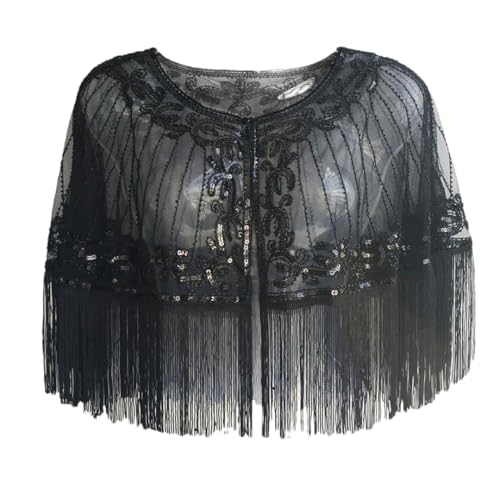 Châle pour femmes le cadeau rétro parfait avec perles et franges de soirée