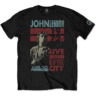 John Lennon Live in NYC 1972 The Beatles Officiel T-Shirt Hommes Unisexe - Les Beatles, Paul McCartney, John Lennon, RIngo Starr, George Harrison