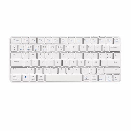 SILVERHT Design – Teclado Inalámbrico Universal Portátil Bluetooth + USB 2.4G | QWERTY Español | Compatible con PC, Tablet, Smart TV, Android, iOS y Windows | Ultrafino y Silencioso