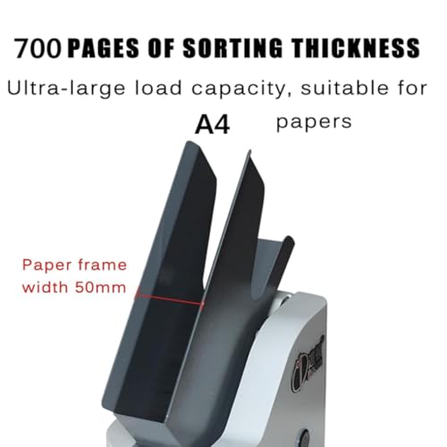 piudoiliy Desktop Paper Jogger, Automatic Paper Sorting Machine with Guide Corners Paper Frame, 50mm Large Capacity Paper Slot/Up to About 700 Sheets - Thumbnail 3