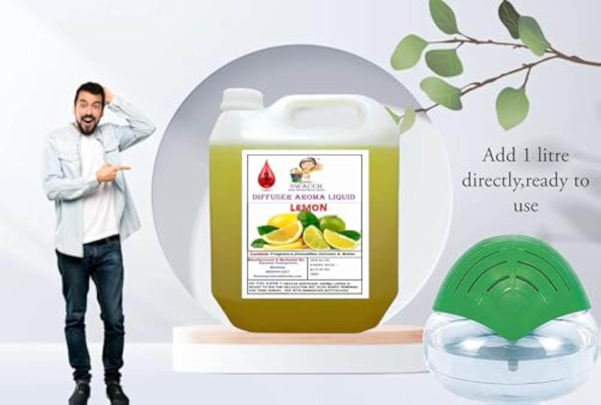 Swacch Diffuser Aroma Liquid, Lemon Fragrance (10 Litre)