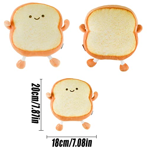 Auptiz Toastbrot Kissen - Weiches Plüschtier in Lustiger Brot Form, 3D Wurf Kissen, Cartoon Puppe Spielzeug (19×18×3cm)