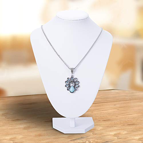 White Bust Necklace Jewelry Display Stand 26Cmx19Cm(10 2/8"X7 4/8") (White) #TOP6