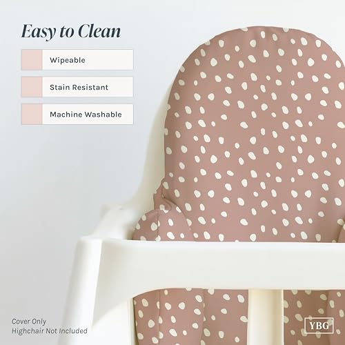 Image of Yeah Baby Goods Wipeable Cushion Cover (Beans on Clay) - Compatible with The IKEA Antilop Highchair - Soft, Waterproof Baby High Chair Cover