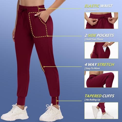CAMPSNAIL Joggers for Women with Pockets - Womens Sweatpants Yoga Lounge Relaxed-fit Pants for Workout Running