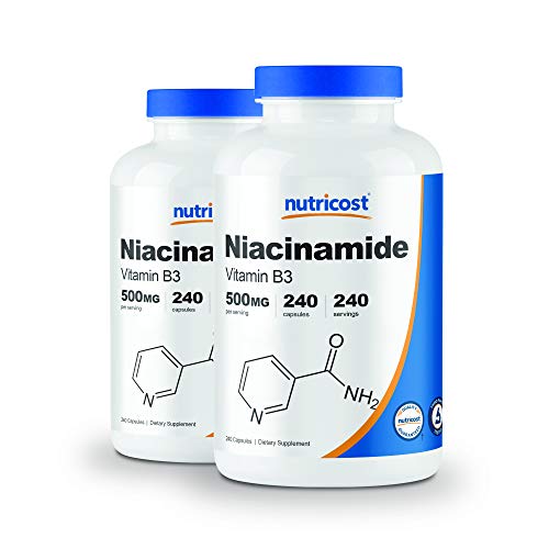 Nutricost Niacinamide (Vitamin B3) 500mg, 240 Capsules (2 Bottles)