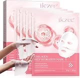 Bio Collagen Real Deep Mask 6 Stück - Bio Collagen Maske Overnight, Anti-Wrinkle Lifting Facial Mask, Moisturising Collagen Sheet Mask with Hydrolysed Skin Care