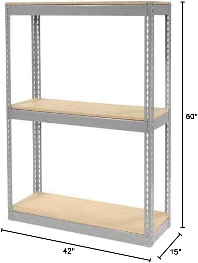 Global Industrial Record Storage Rack Without Boxes, 42" W x 15'D x 60'H, Gray