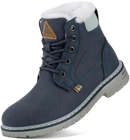 Mishansha Winterschuhe Kinder Warme Gefüttert Stiefeletten Gr.24-36 | Jungen,Mädchen,Winter,Schneestiefel,Winterstiefel,Rutschfest,Bequem,Wandern,Camping