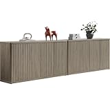 SICOTAS Buffet Cabinet with Storage Accent Sideboard with 8 Doors 132.6' Fluted Credenza Modern Buffet Table Media Console Cabinet Entryway Cabinets for Living Room Kitchen Dining Room Hallway