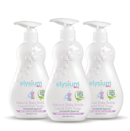 Image of ELYSIUM ECO WORLD Premium Natural Baby Bottle Liquid Dish Soap (TM): Superior Baby Bottles Cleaner/Sterilizer/Natural Antibacterial, Non-Toxic, Bottle, Ecological Formula - Pack of 3