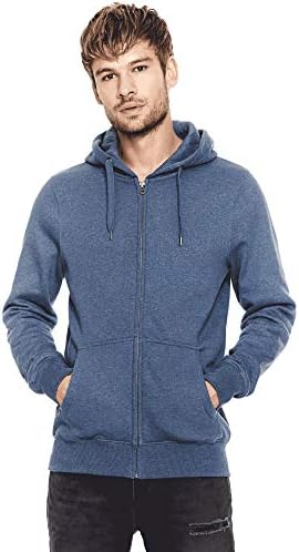 Underhood of London Black Zip Up Hoodie for Men | Lightweight Organic Cotton Mens Jacket | XX-Large