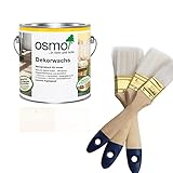 Osmo Dekorwachs 2,5 l Wachs (inkl. Nordje Pinsel-Set 3-teilig) (Weiß matt 3186)