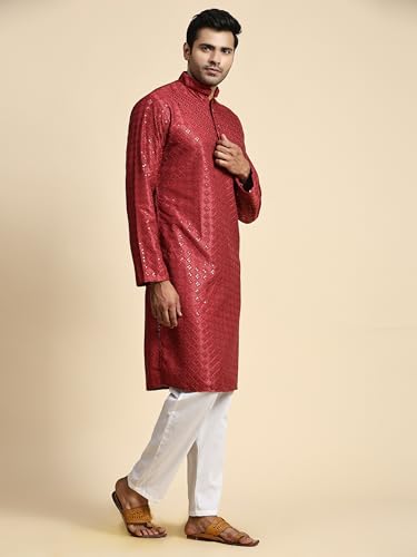 Image of Pro-Ethic Style Developer Mens Indian Traditional Cotton Kurta Sets, Men Kurta Set Indian Wedding Dress (A-117)
