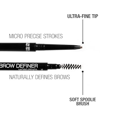 Palladio Beauty Brow Definer Pencil, Ultra Precise Twist-Up Eye Brow Pencil with Long-Staying Power, Spooley Brush Blends Color for Natural Finish, No Eyebrow Pencil Sharpener Required, Ash Brown
