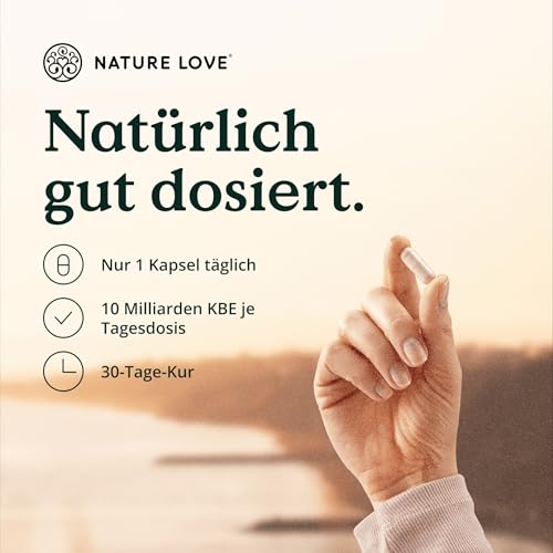NATURE LOVE® Probiona Fem - Milchsäurebakterien für Frauen Intimflora - Mit 5 Milchsäure Kulturen: Lactobacillus Rhamnosus, Acidophilus, Crispatus Casei, Fermentum - 30 Kapseln - vegan & laborgeprüft