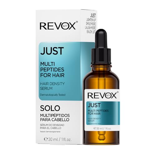 REVOX B77 - Just Multi Peptides for Hair, 30 ml, Scalp Serum, fördert die Haardichte, stärkt und reduziert Haarausfall, mehr und gesündere Mähne, spendet Feuchtigkeit und lindert Irritationen