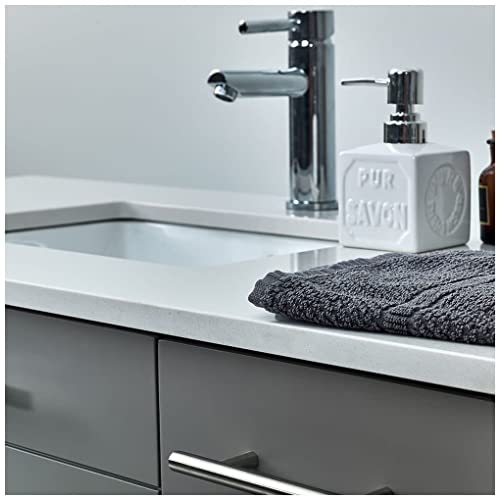 Fresca Lucera 42" White Wall Hung Modern Bathroom Cabinet W/Top & Undermount Sink #TOP29