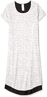 ExOfficio Women's Wanderlux Reversible Tee Dress, Platinum Marl/Black, Large