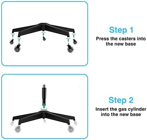 BotaBay Office chair base 130kg Chair base Accessories Spare part base 70 cm Five-claw feet for office chair Desk swivel chair in black