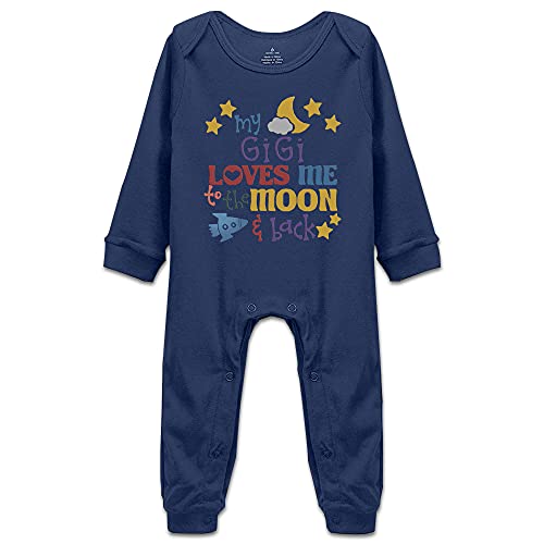 Image of DOQOSESHY My Gigi Loves Me to The Moon Back Newborn Unisex 0-24 Months Bodysuit Jumpsuit, Long Sleeve-white