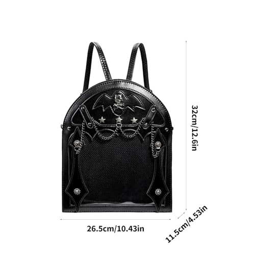 Itabag sac à dos gothique punk avec insert cuir et sangle réglable - 6