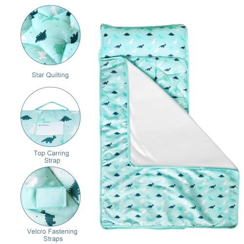 Toddler Nap Mat with Blanket 50\" x 21\" x 1.5\", Nap Mat for Boys Girls Super Soft and Cozy, Kids Sleeping Bag for Preschool, Daycare, Toddler Sleeping Bag - Thumbnail 3