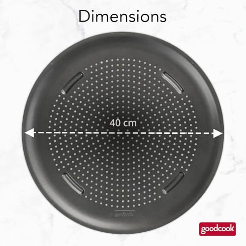 Good Cook AirPerfect Plaque à pizza antiadhésive de 40,6 cm – Plaque à pizza pour four, plaque à pizza ronde perforée, en acier au carbone, tranches faites maison, surgelées et restes – vue 5