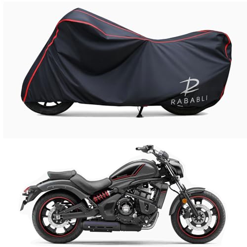 Image of Waterproof Bike Body Cover Compatible for | KawasaVulcan S ABS | Taffeta Fabric, Red Piping Design, Bottom Elastic Fit | Dustproof, Sun UV & Rain Protection for All Bikes