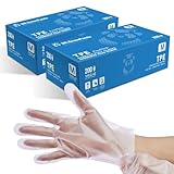 Dr.GreenPanda (400pcs, Medium Clear TPE Disposable Stretch Poly Food Prep Gloves PE Plastic Food Handing Food safe Latex & Powder Free Texture Smooth Touch For Light Work…