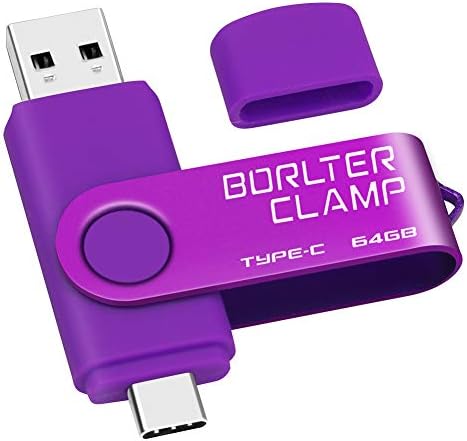 64 GB USB Type-C Flash Drive, USB-C 3.0 Memory Stick Jump Drive 2 in 1 for Android Phones Samsung Galaxy S10/S9/S8/Note 9, LG, Huawei, Tablets & Computer (Purple)