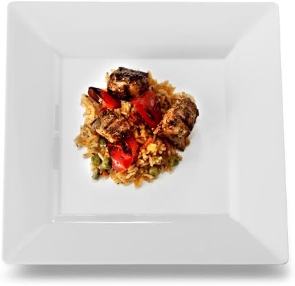 EMI Yoshi EMI-SP9W Square Plastic Dinner Plate, 9.5-Inch, White, 120 Per Case