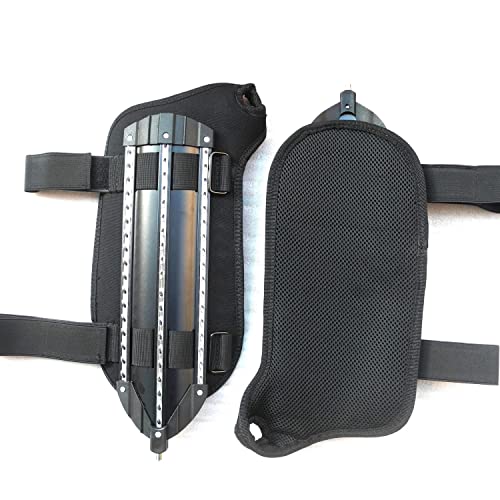 Shindn Lightweight Aluminum Alloy Shield with Glass Breaker, Multifunctional Arm Shield, Home and Camping Safety Defense Tool(Black Left arm Shield)