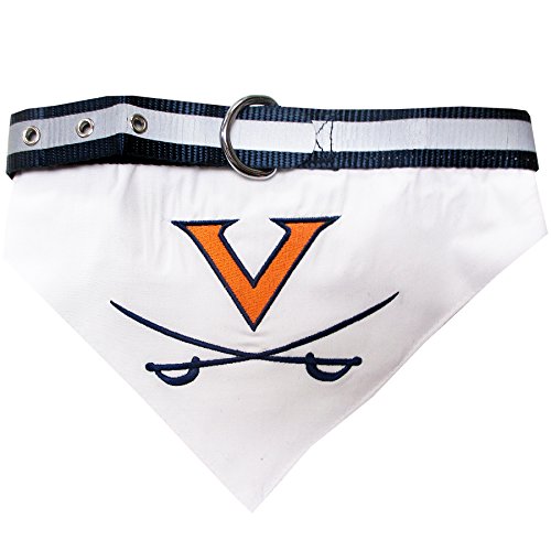 Pets First NCAA Bandana - Virginia Cavaliers Dog Bandana with Reflective & Adjustable Dog Collar, Medium