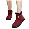 Sneeuwlaarzen voor dames, gevoerd, waterdicht, plus fluweel, korte schacht, laarzen, warme antislip buitenkant…