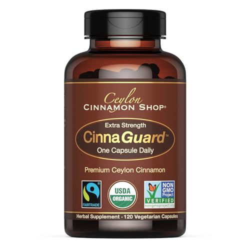 Ceylon Cinnamon Shop CinnaGuard™ Organic Ceylon Cinnamon Capsules | Extra Strength Supplement | 4 Month Supply | 120 Capsules - Super Antioxidant