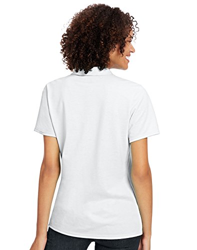 Ladies' 6.5 Oz. X-Temp® Piqué Short-Sleeve Polo With Fresh Iq L Charcoal Heather #TOP1