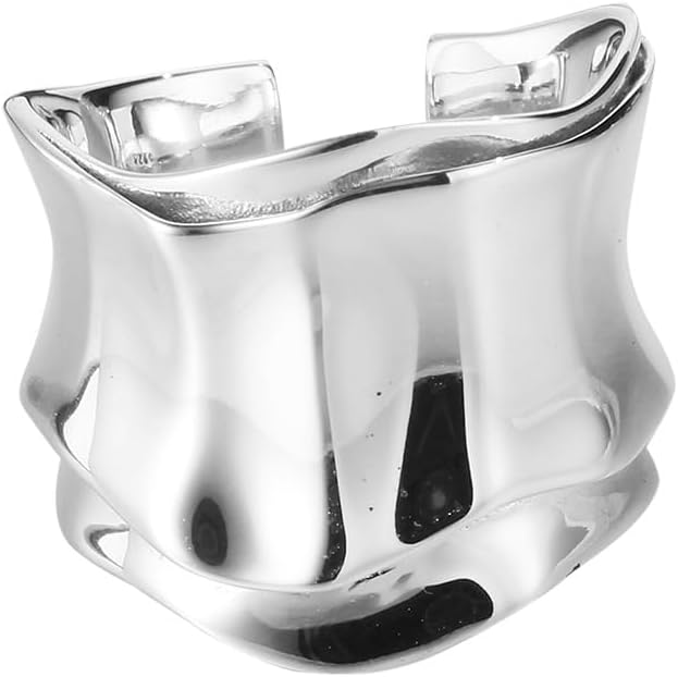 Fashion Geometric Statement Expandable Ring for Women Girls Adjustable Open Stacking Wide Rings Promise Eternity Finger Bands Minimalist Jewelry Gifts