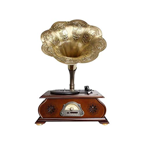 Phonographe rétro Classique Vintage, Platine Vinyle Gramophone Tourne-Disque Aux-in/USB cuivre klaxon FM Radio pour la… - Les Beatles, Paul McCartney, John Lennon, RIngo Starr, George Harrison Phonographe rétro Classique Vintage, Platine Vinyle Gramophone Tourne-Disque Aux-in/USB cuivre klaxon FM Radio pour la…
