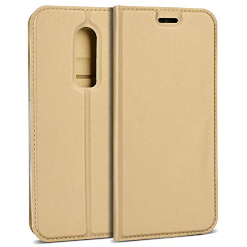 Preisvergleich Produktbild SmartLegend SMART Legend OnePlus 6 Hülle Handyhülle Schutzhülle Leder Wallet Flip Case Bumper Lederhülle Ledercase Klapphülle mit Kartenfach Standfunktion Klappbar Magnetisch Etui - Gold