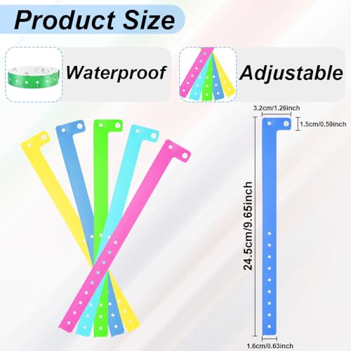 Hylebor 50 Pack Plastic Wristbands, Plastic Bracelets Wristbands, Colored Wristbands With Snap For Party Events, Plastic Arm Band Identification Wristband thumb #1