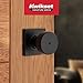 Kwikset Pismo Interior Privacy Door Knob with Lock, Door Handle For Bathroom and Bedroom, Matte Black Keyless Turn Lock Doorknob, with Microban Protection
