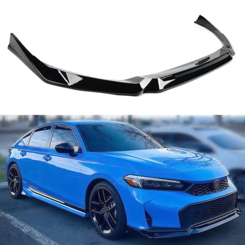 WheelX Front Lip Compatible with Honda Civic Sedan & Hatchback 2025 2026, Front Bumper Air Dam Chin Splitter Body Kit (Glossy Black)
