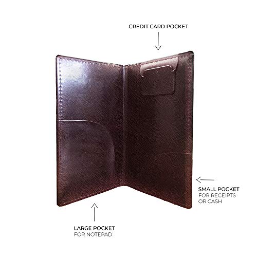 Risch Double Panel Check Presenter, Padded Vinyl With 2 Pockets, Credit Card Holder And “Thank You” Imprinted In Metallic Gold, Wine, 5” X 9” (Pack Of 12) #TOP3
