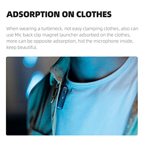 INSYOO Ímã original com clipe de microfone (par) para transmissor sem fio DJI: fácil fixação e uso s