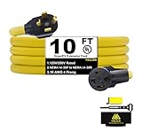 Rental Friendly Dryer Extension Cord 4 Prong 30 Amp NEMA 14-30P to 14-30R,10 FT Level 2 EV Charging 125V/250V Plug STW 10 Gauge UL Listed