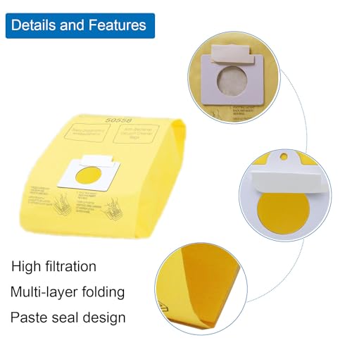 Rediboom 12 Pack Replacement Dust Collection Bags Compatible with ken.more Canister Type C/Q 5055, 50558,50555, 50557, Type C-5, C-18 Vacuum Cleaner - Thumbnail 3