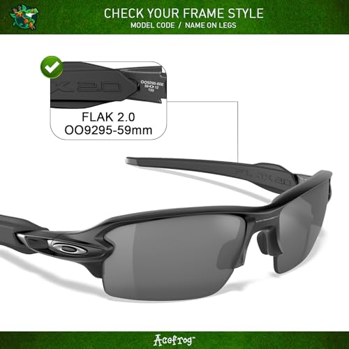 Acefrog 4 Paar polarisierte Ersatzgläser für Oakley Flak 2.0 OO9295 Sonnenbrille, perfekte Passform, bruchsicher,kratzfest, Value Pack